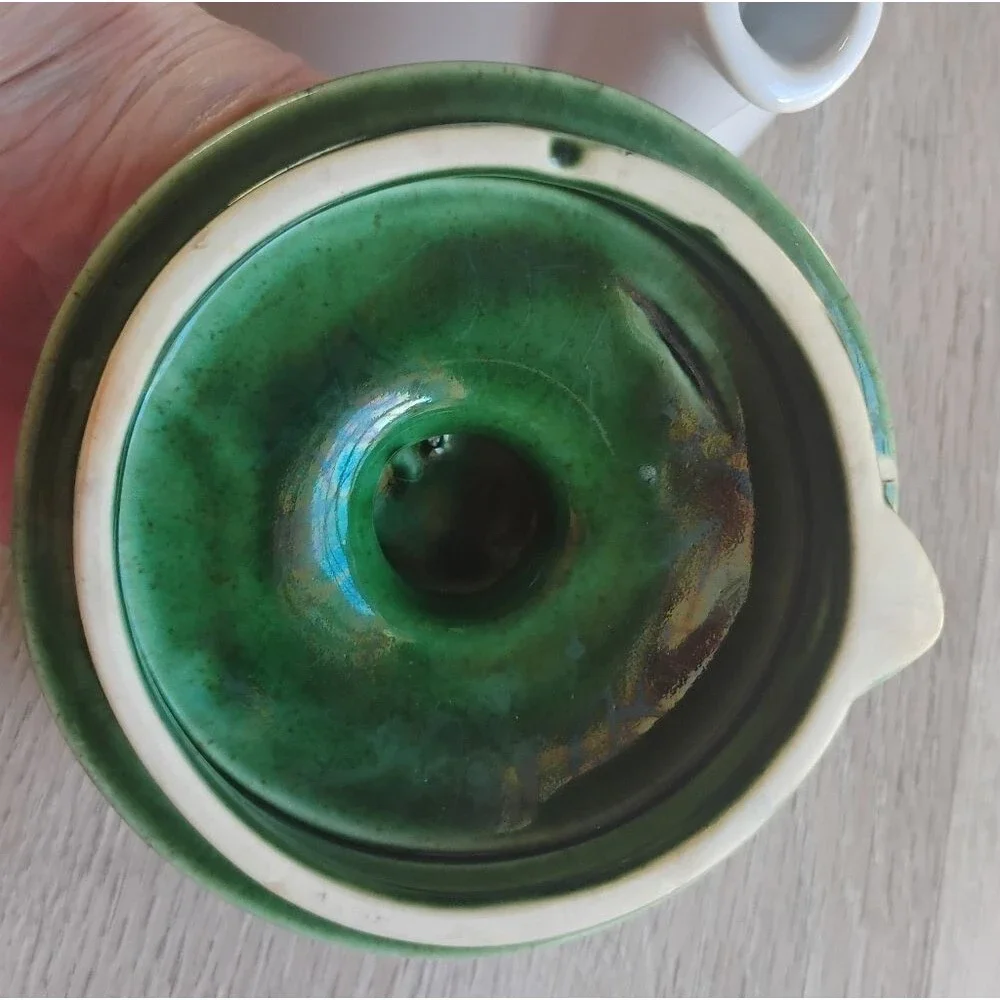 McCoy Teapot & Lid Clay Pottery Drip Glazed Vintage USA 5 Cups